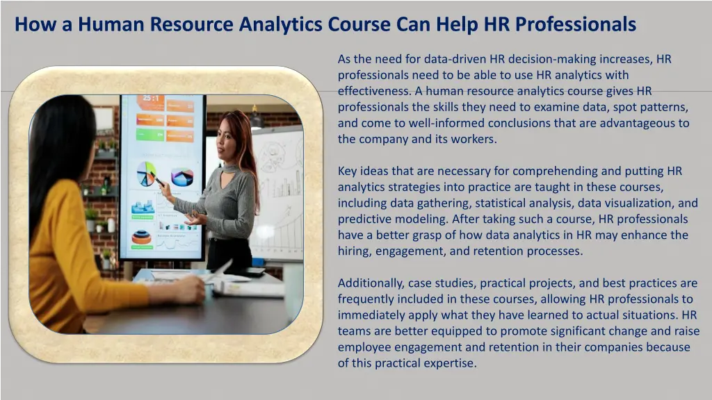 how a human resource analytics course can help