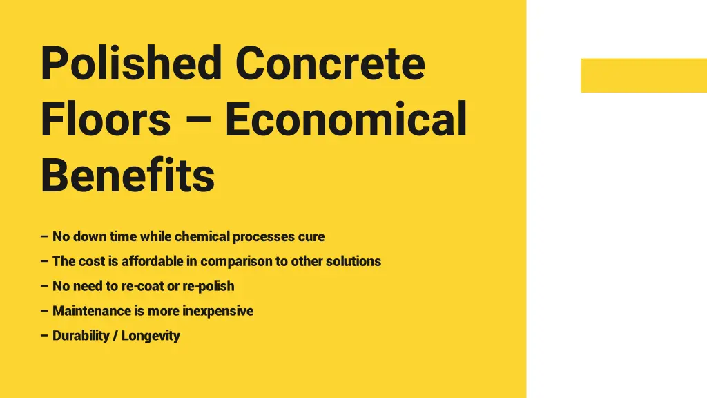 polished concrete floors economical benefits