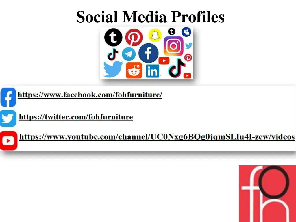 social media profiles