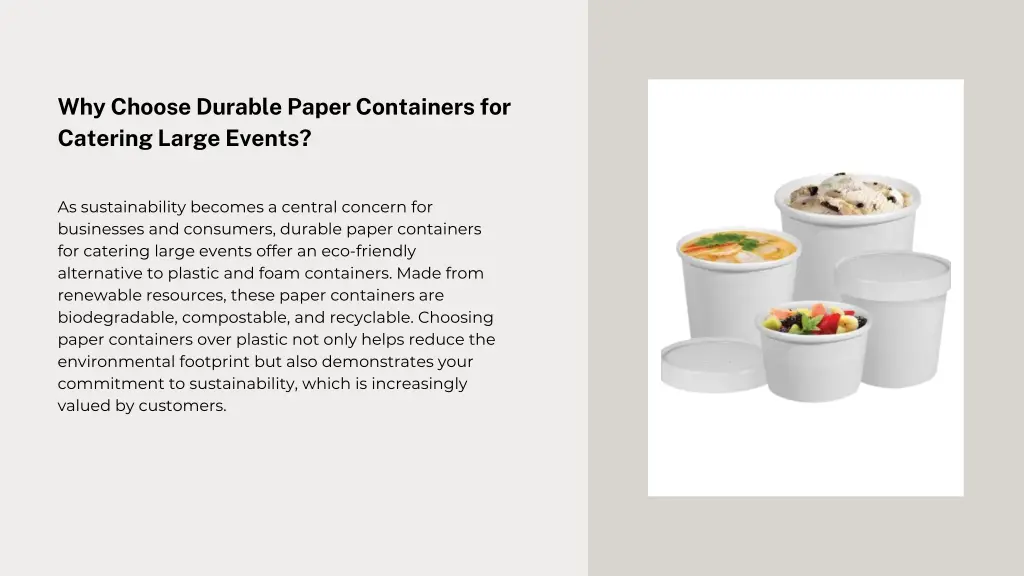 why choose durable paper containers for catering