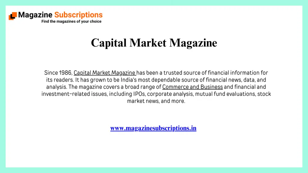 capital market magazine