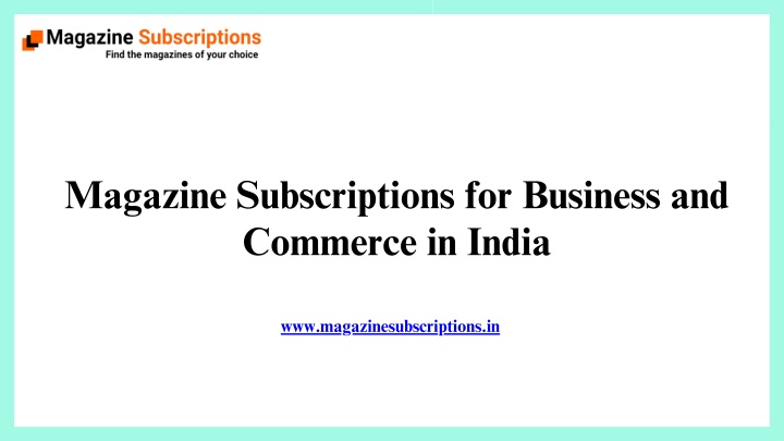 magazine subscriptions for business and commerce
