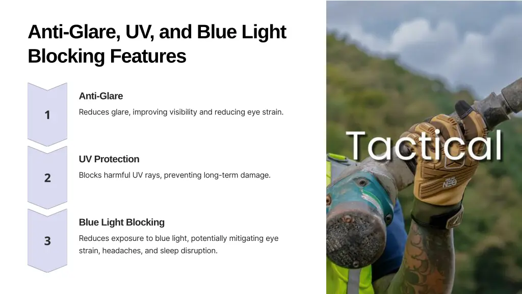 anti glare uv and blue light blocking features