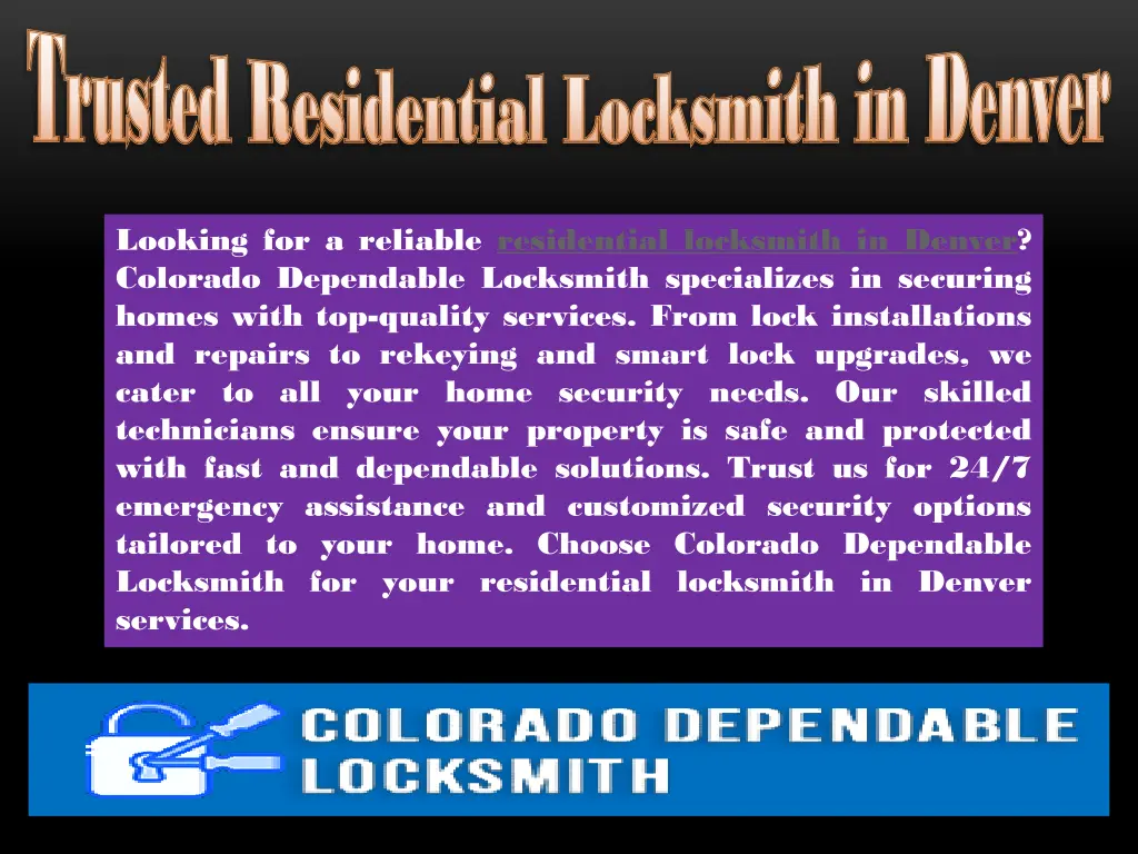 trusted residential locksmith in denver trusted 3