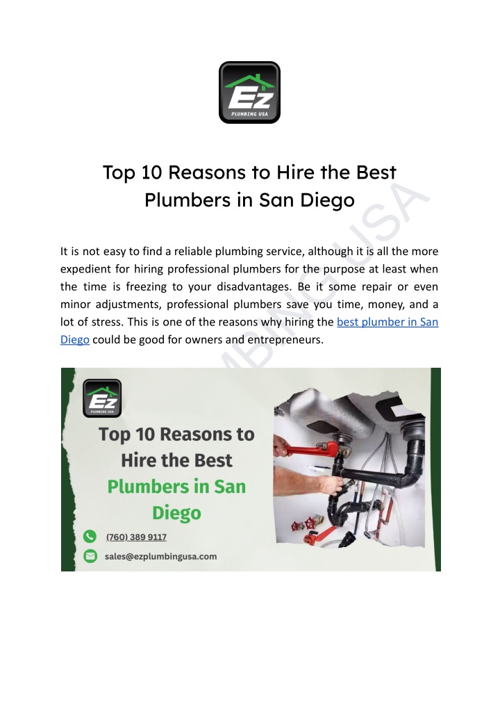 top 10 reasons to hire the best plumbers