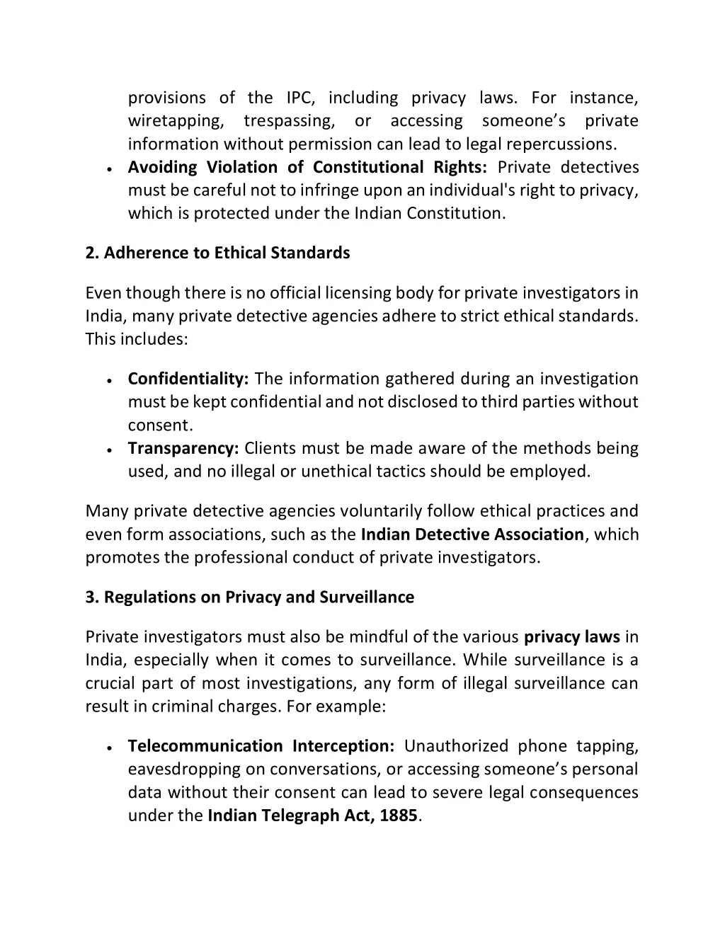 provisions of the ipc including privacy laws