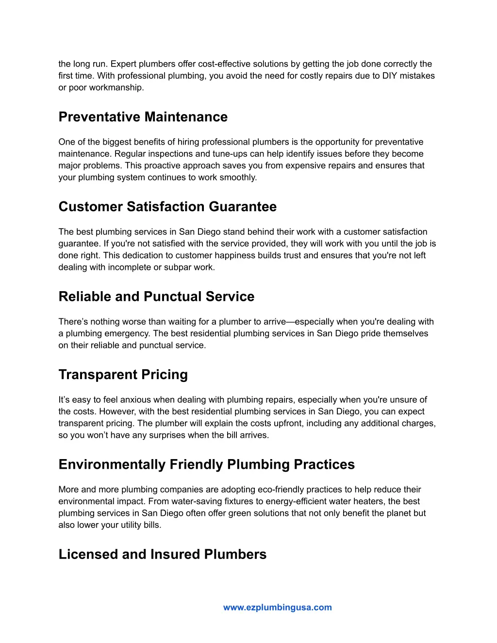 the long run expert plumbers offer cost effective
