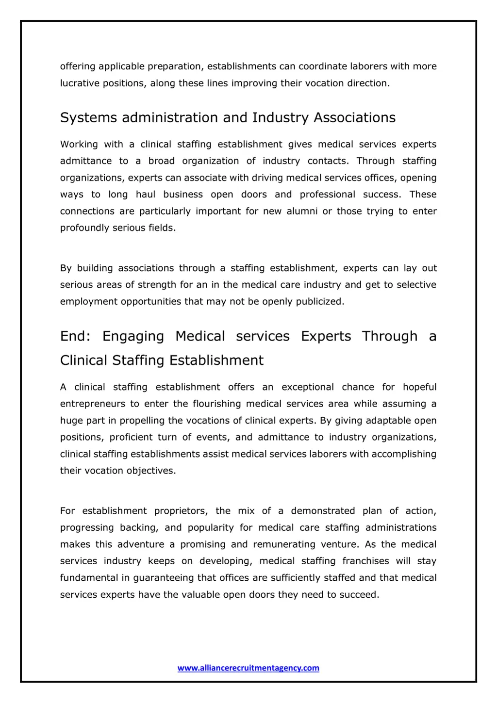 offering applicable preparation establishments