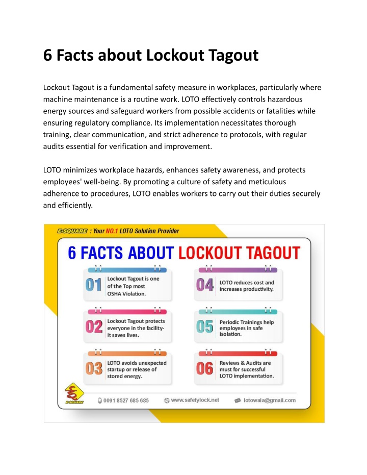 6 facts about lockout tagout