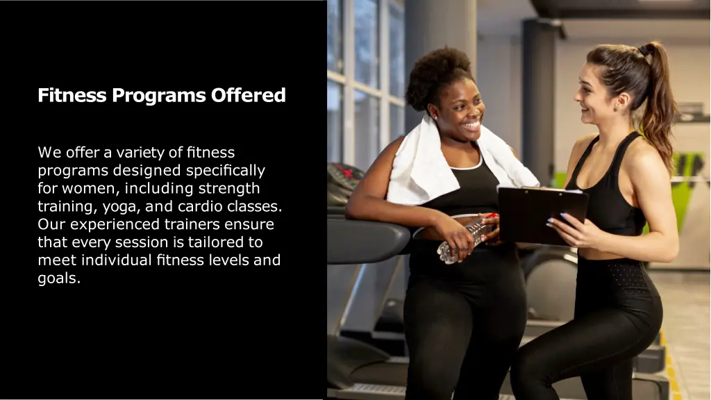 fitness programs offered