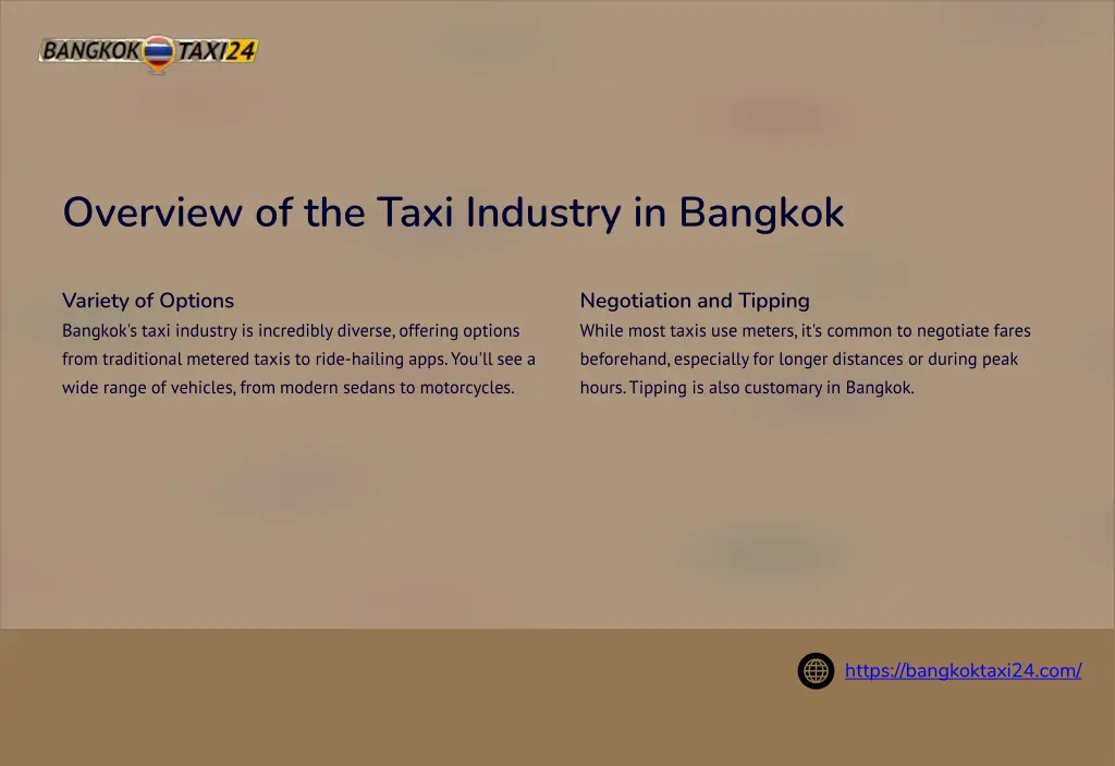 overview of the taxi industry in bangkok