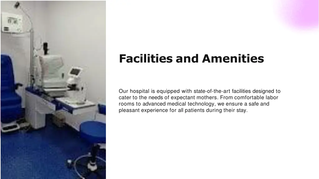 facilities and amenities