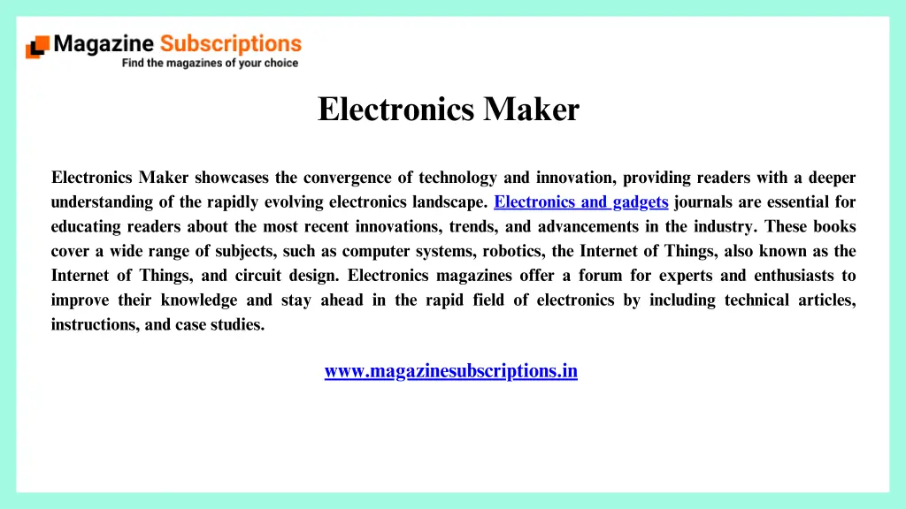 electronics maker