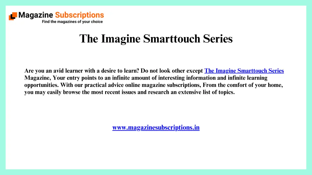 the imagine smarttouch series