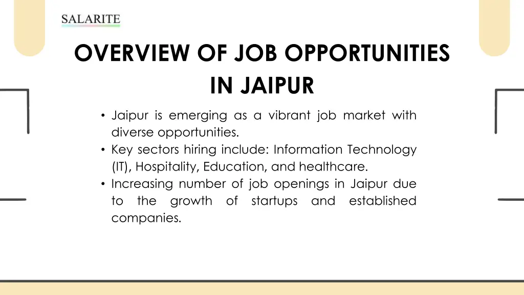 overview of job opportunities in jaipur jaipur