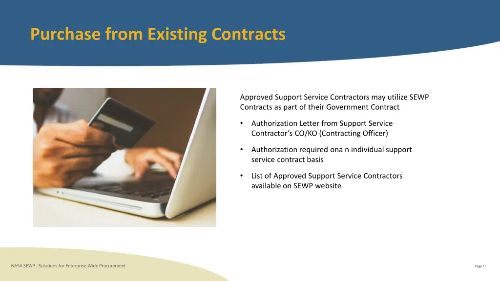 purchase from existing contracts