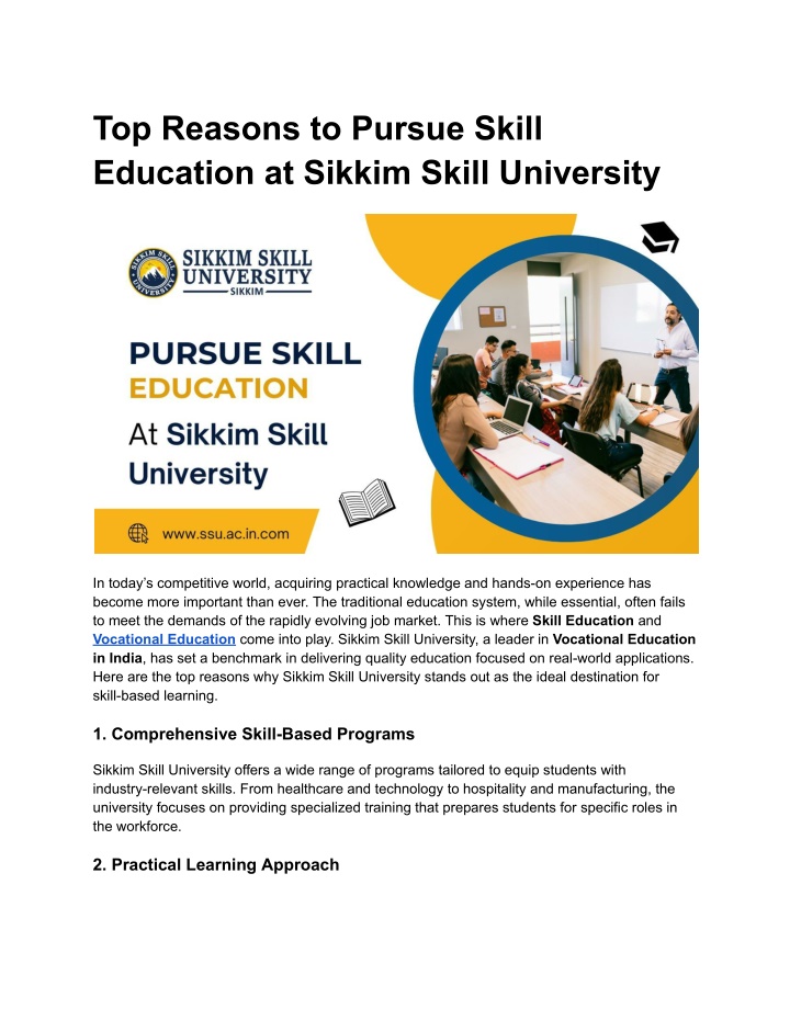 top reasons to pursue skill education at sikkim