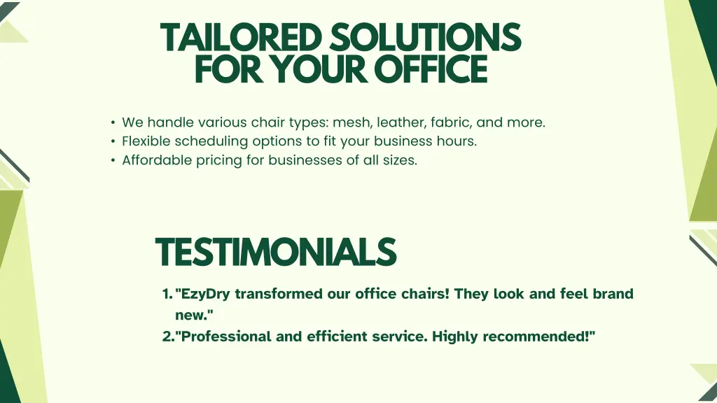tailored solutions for your office
