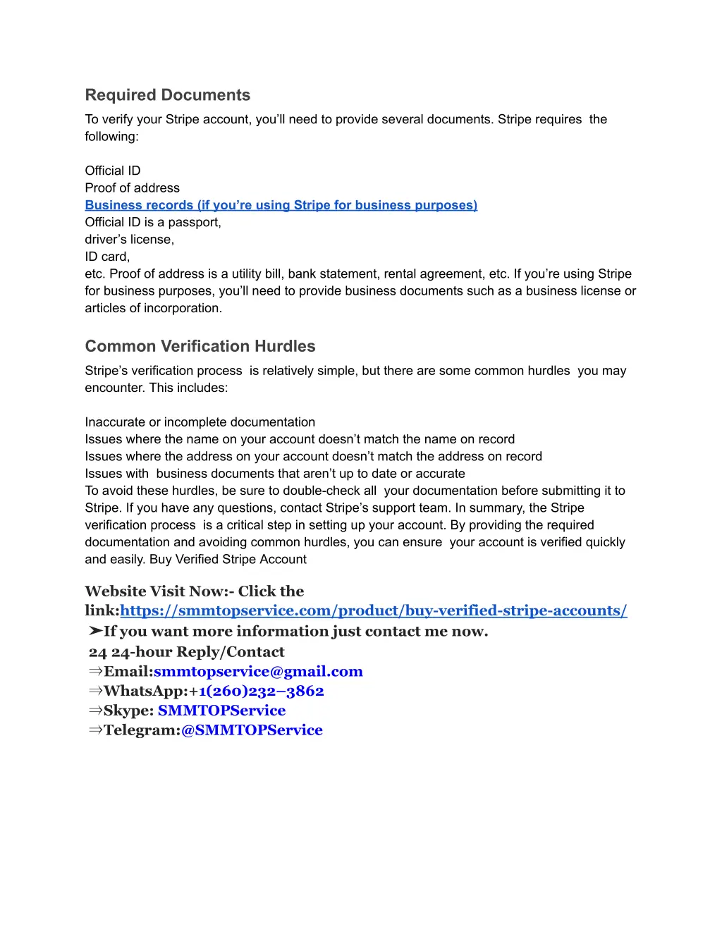 required documents