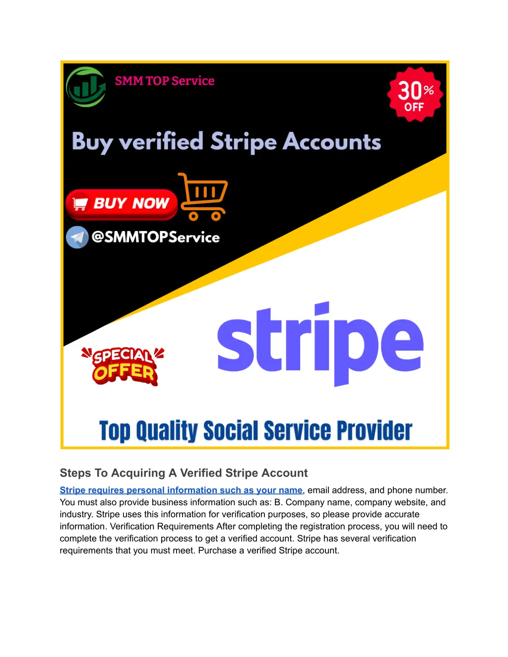 steps to acquiring a verified stripe account