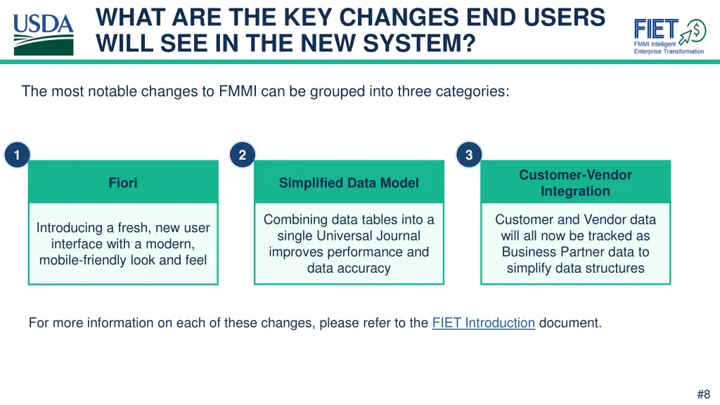 what are the key changes end users will