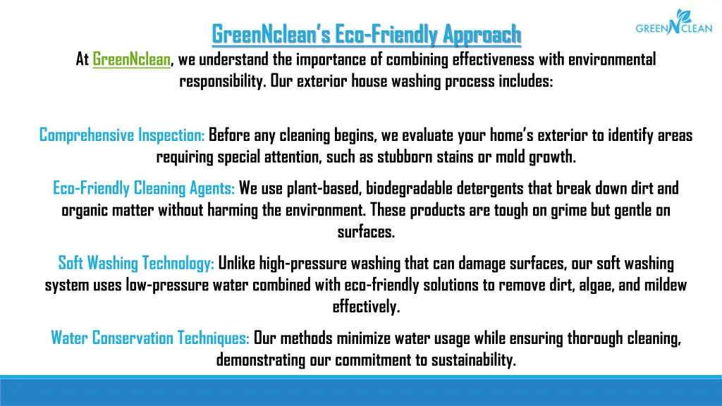 greennclean s eco friendly approach