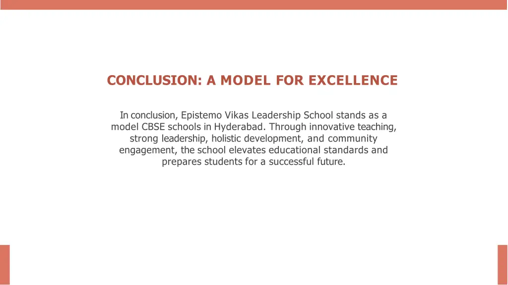 conclusion a model for excellence