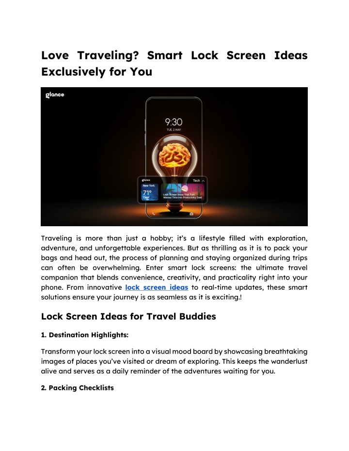 love traveling smart lock screen ideas