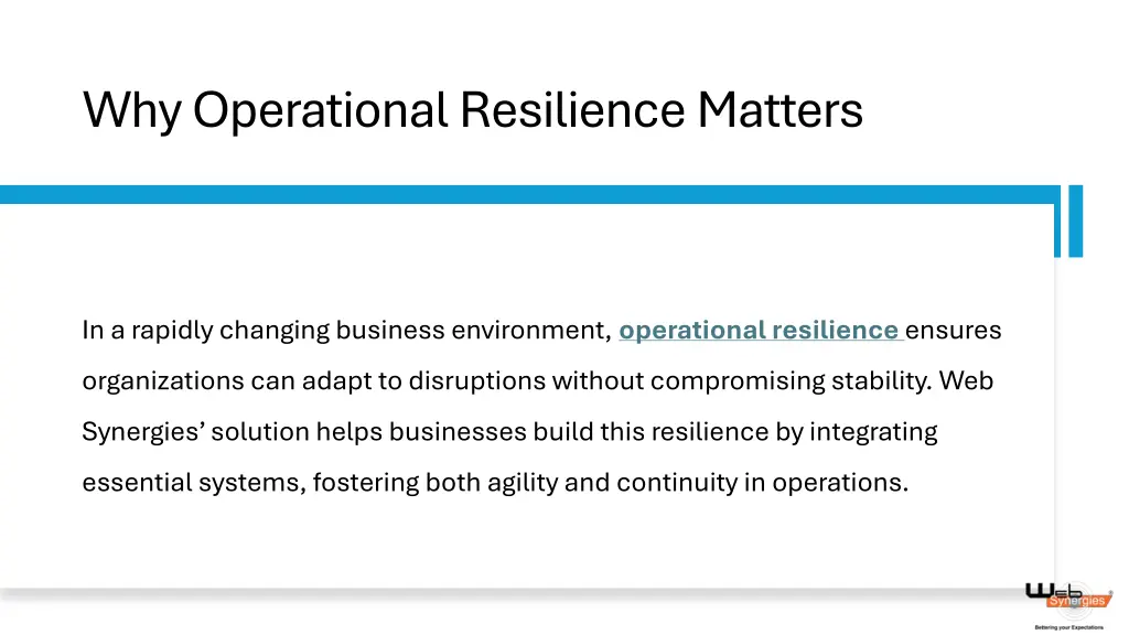 why operational resilience matters