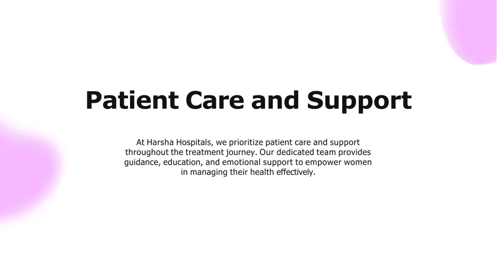 patient care and support
