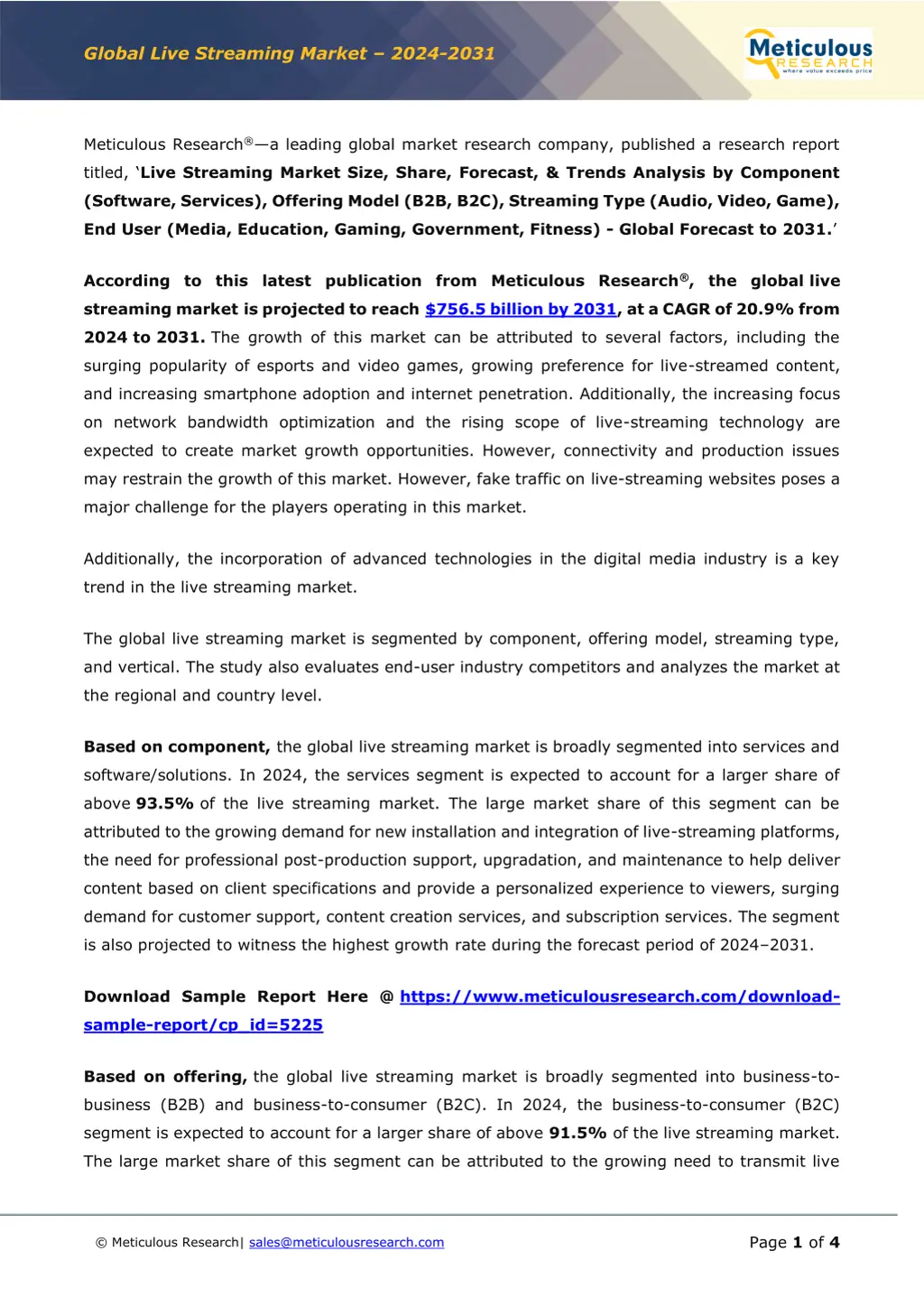 global live streaming market 2024 2031