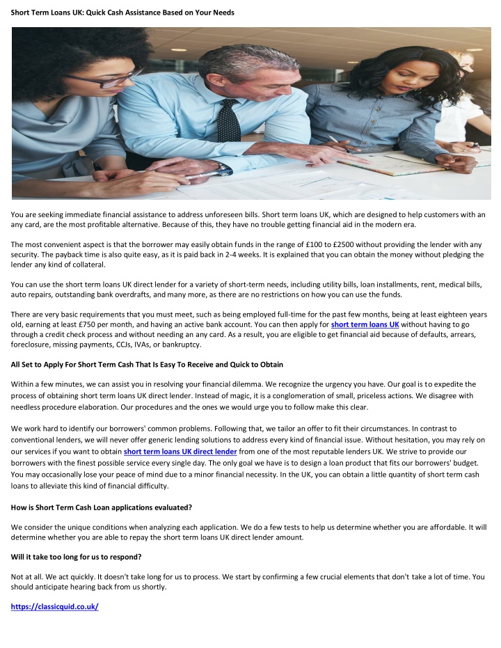 short term loans uk quick cash assistance based