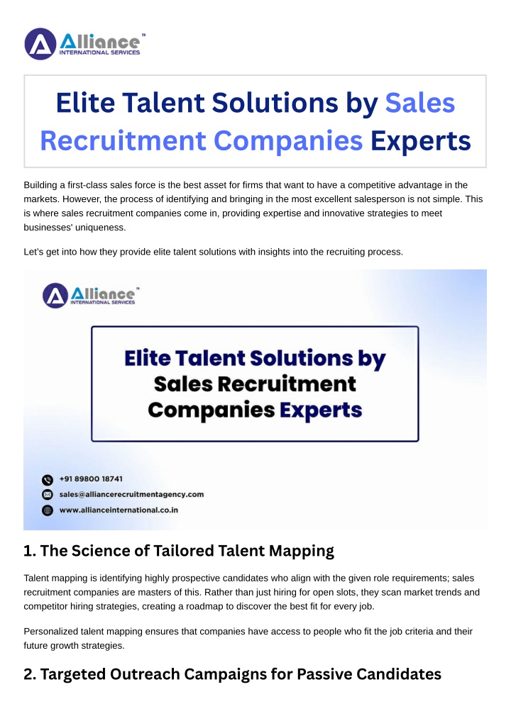 elite talent solutions by sales recruitment