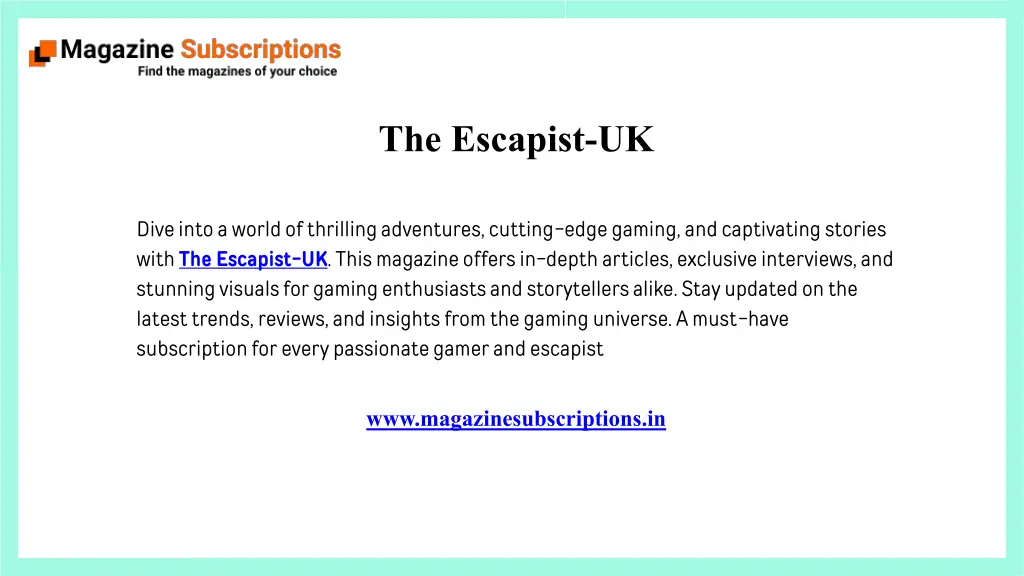 the escapist uk