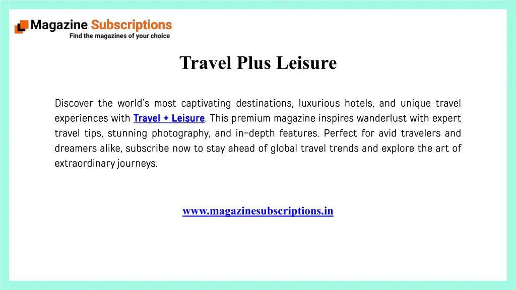 travel plus leisure