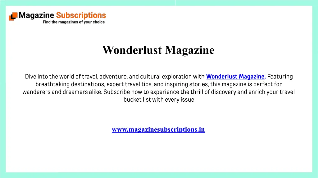 wonderlust magazine