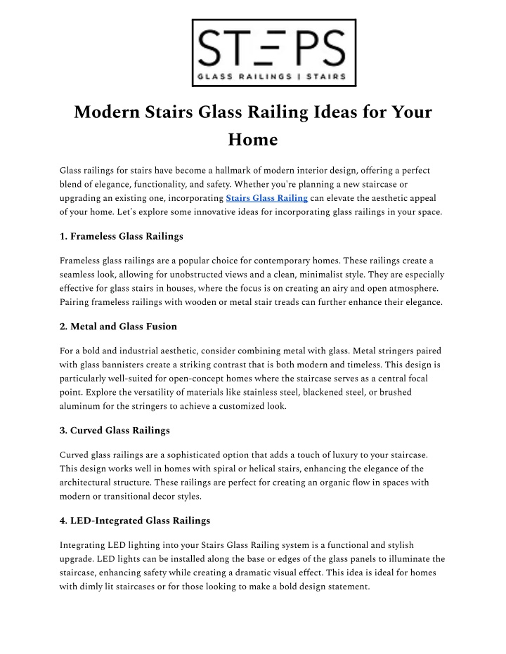 modern stairs glass railing ideas for your home