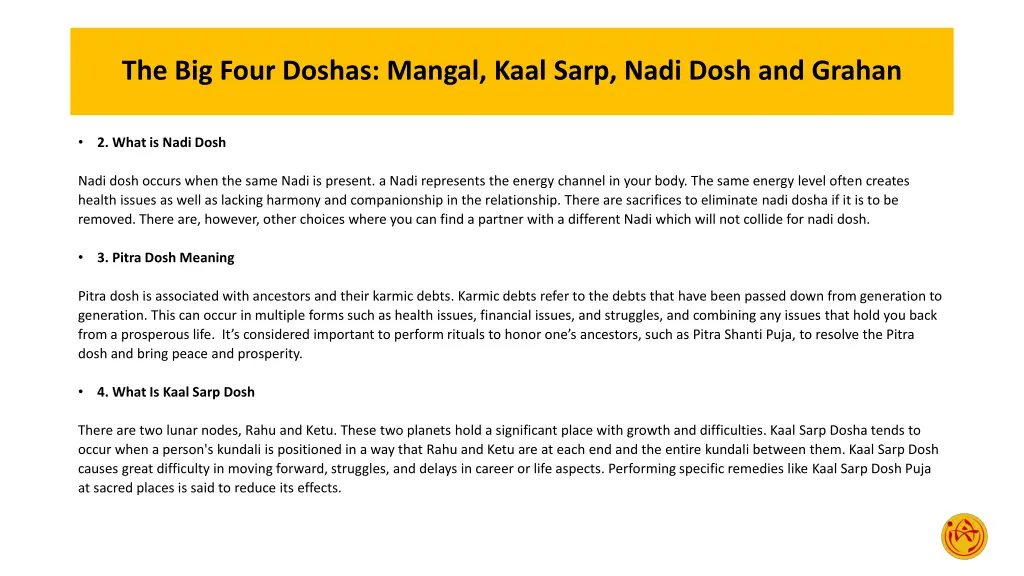 the big four doshas mangal kaal sarp nadi dosh 2