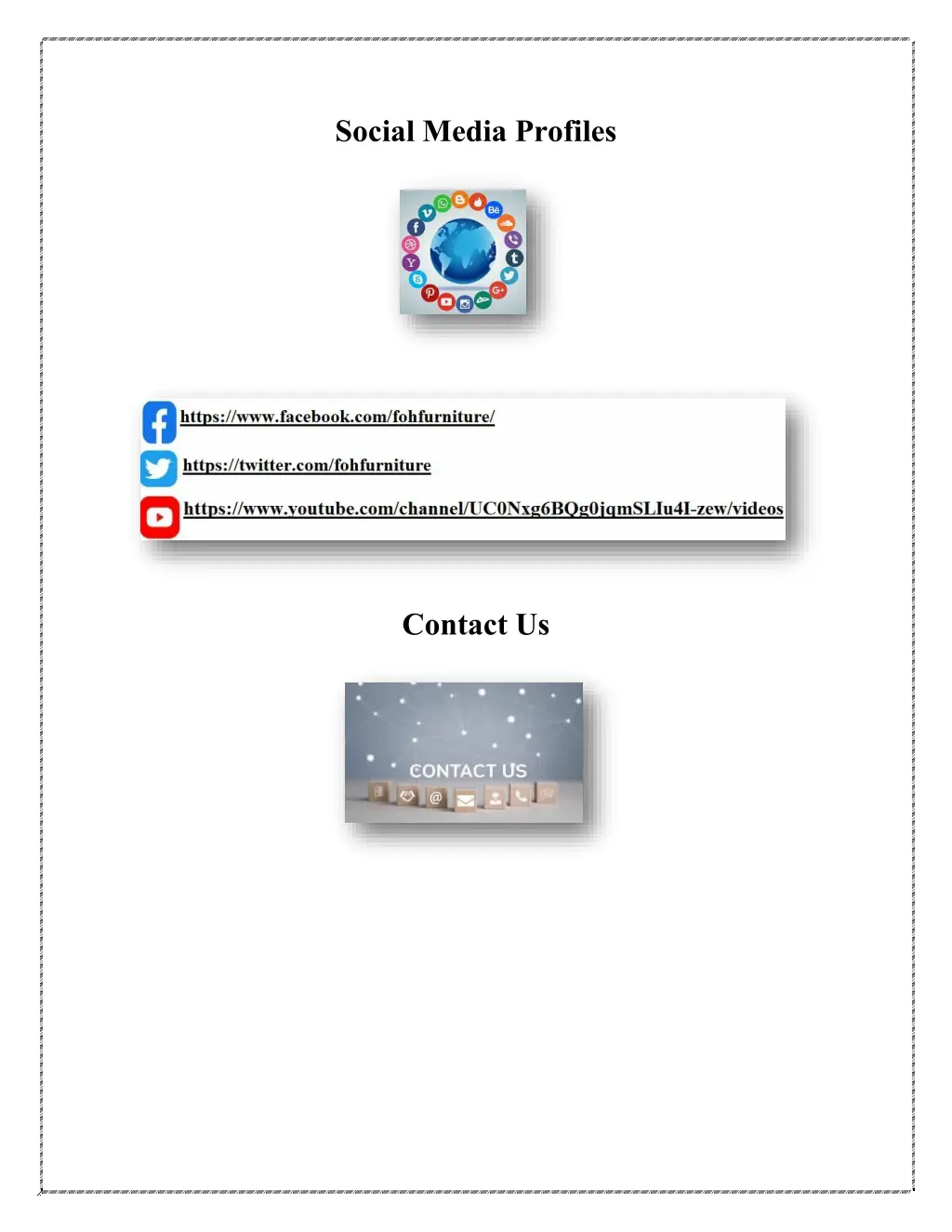 social media profiles