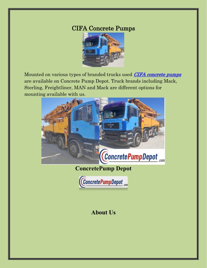 c cifa concr ifa concrete pump