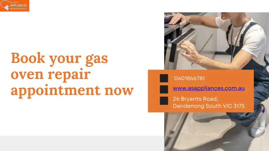 book your gas oven repair appointment now
