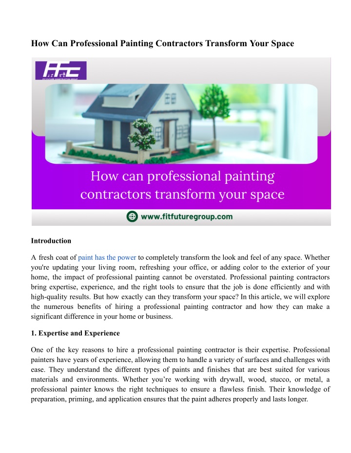 how can professional painting contractors