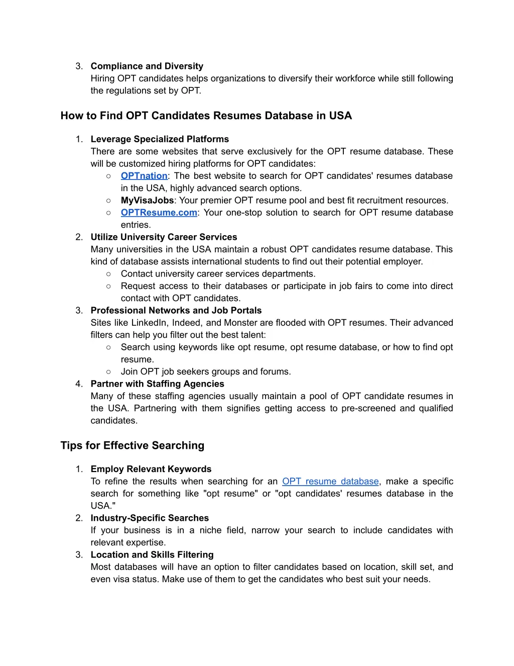 3 compliance and diversity hiring opt candidates