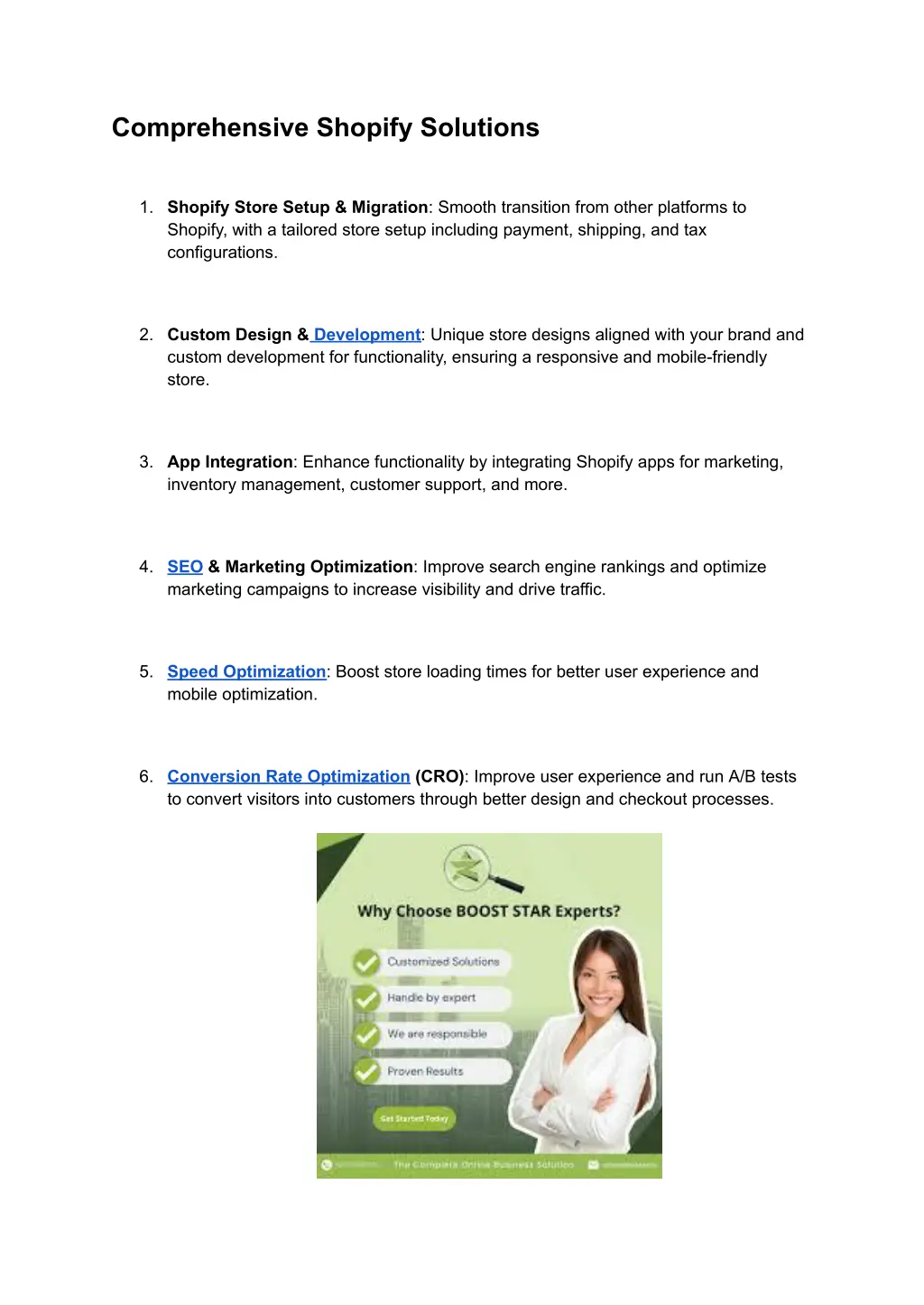 comprehensive shopify solutions
