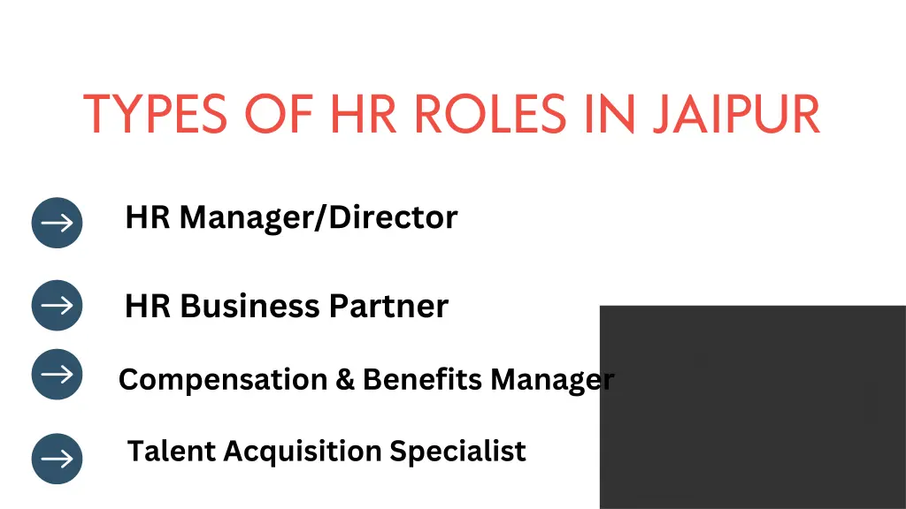 types of hr roles in jaipur