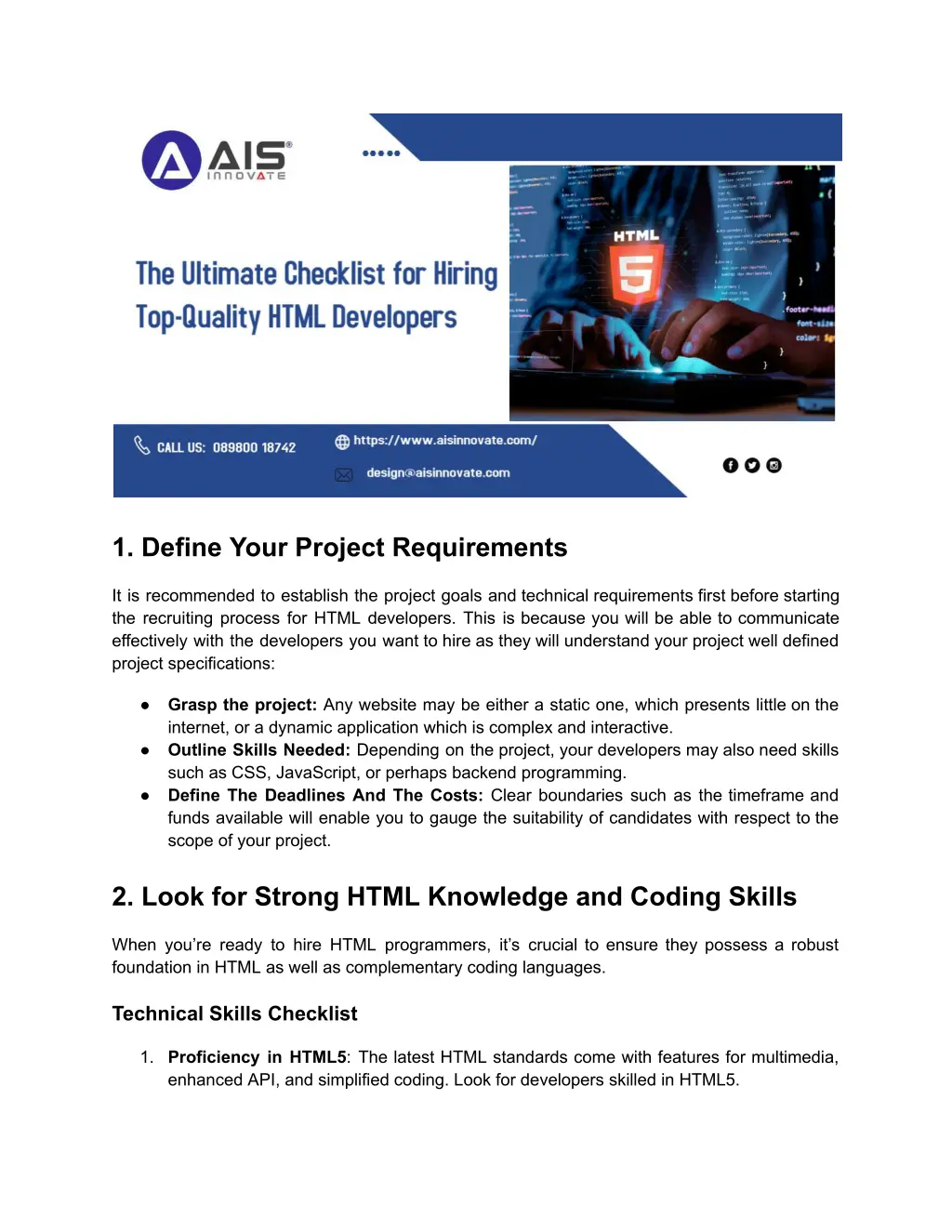 1 define your project requirements