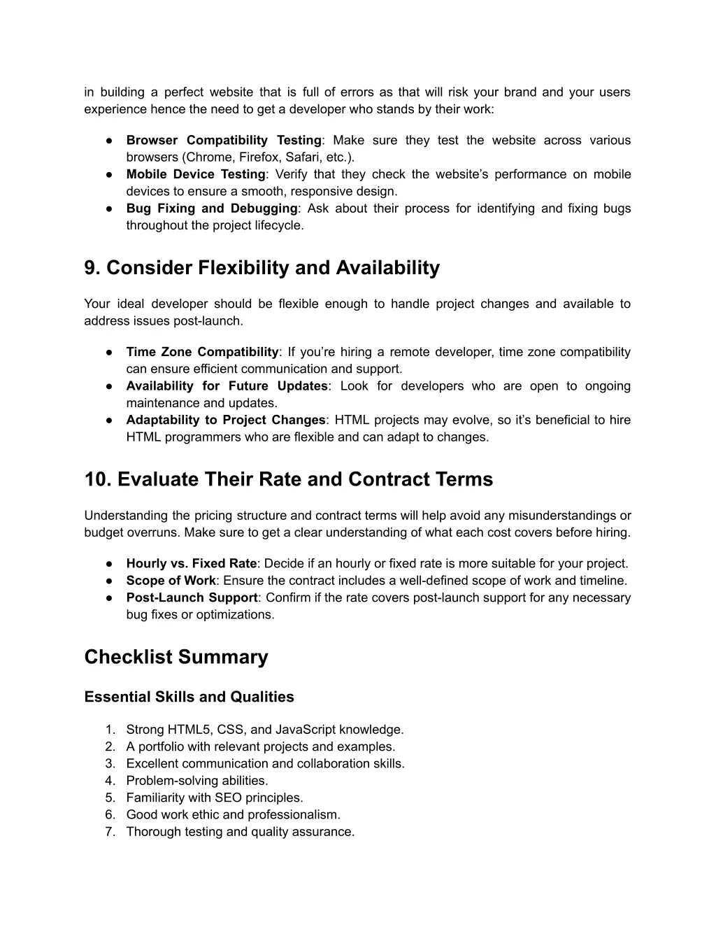 in building a perfect website that is full