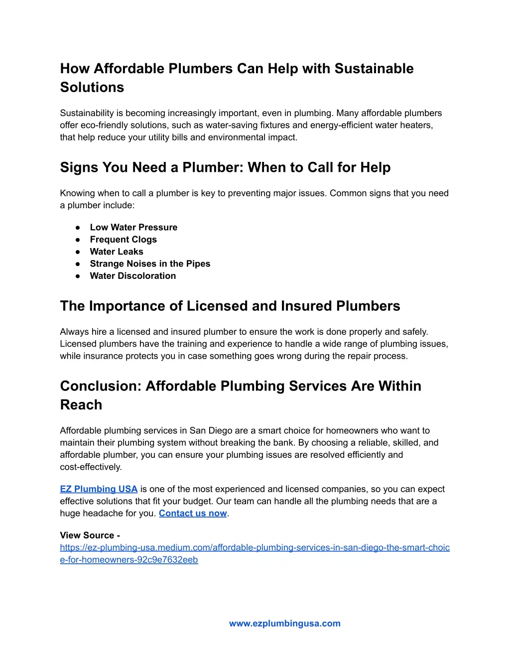how affordable plumbers can help with sustainable