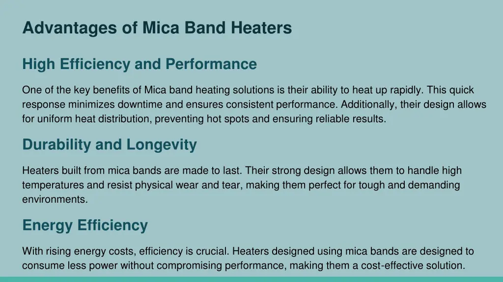 advantages of mica band heaters