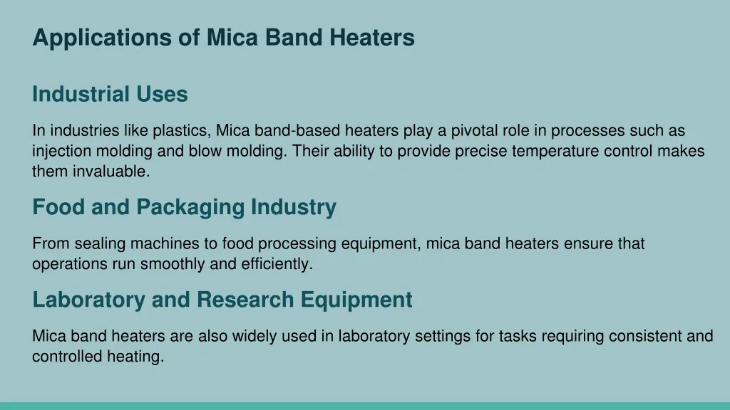 applications of mica band heaters